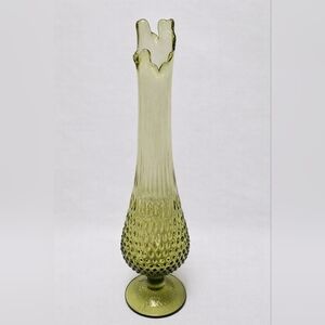 Vintage Fenton Hobnail Swung Avocado Green Vase Avocado Green 19"